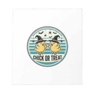 Vintage Chick Or Treat Halloween Chicks Design_1 Notepad