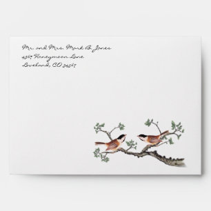 Vintage  Chickadees   Wedding Envelopes