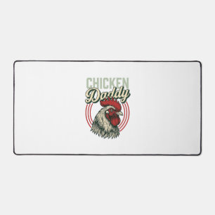 Vintage Chicken Daddy Rooster Shirt Design_1 Desk Mat