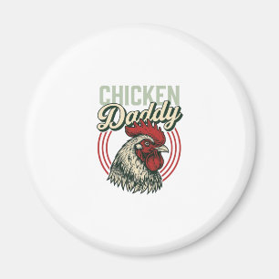 Vintage Chicken Daddy Rooster Shirt Design_1 Magnet