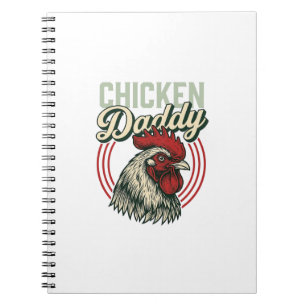 Vintage Chicken Daddy Rooster Shirt Design_1 Notebook