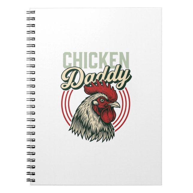 Vintage Chicken Daddy Rooster Shirt Design_1 Notebook (Front)