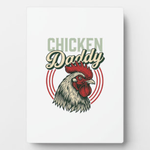 Vintage Chicken Daddy Rooster Shirt Design_1 Plaque