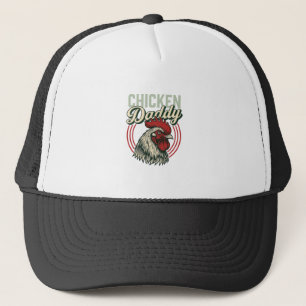 Vintage Chicken Daddy Rooster Shirt Design_1 Trucker Hat