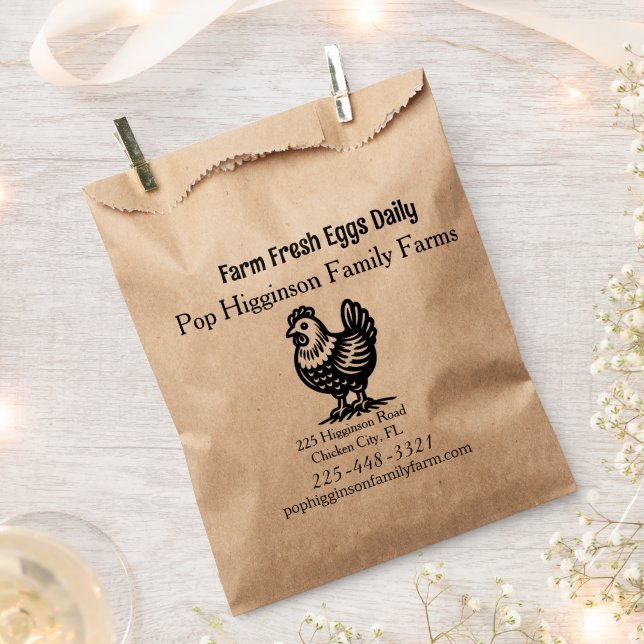  Vintage Chicken Farm Favour Bags (Clipped)