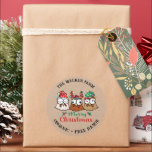 Vintage Chicken Farm Merry Christmas Classic Round Sticker<br><div class="desc">Our ''Crazy Chicken Christmas'' collection features playful holiday themed chicken illustrations and colourful fonts on various products that can be used as amusing gifts. Check our store for more items from this collection.</div>
