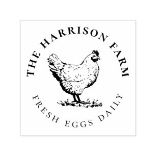Vintage Chicken Fresh Eggs Self-inking Stamp