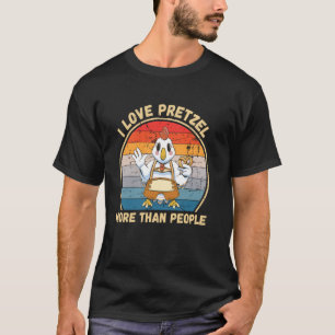 Vintage Chicken I Love Pretzel More Than People Fo T-Shirt