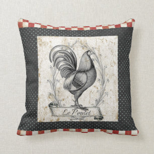 Vintage Chicken Le Poulet Cushion