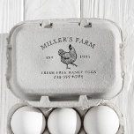 Vintage Chicken Logo Family Farm Est Year Egg Self-inking Stamp<br><div class="desc">Vintage-style stamp with your farmstead name in an open-face font forming a curve over a chicken logo illustration with your est year. More text and contact information appear below. Click on "Personalise this template" and edit the text in the boxes to create your own. There are both self-inking and wooden...</div>