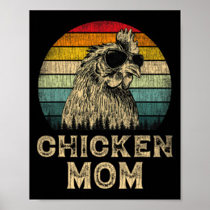 Vintage Chicken Mum Chicken Lovers Mummy Mother's Poster