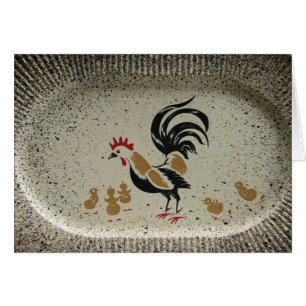 Vintage Chicken Paper Plate Rooster and Chicks
