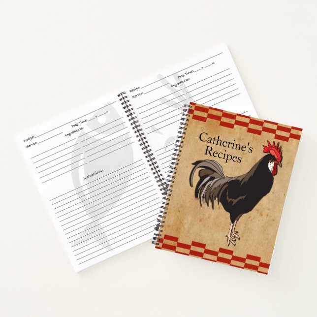 Vintage Chicken Recipe Binder Notebook (Inside)