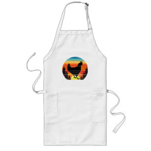 Vintage chicken silhouette hen long apron