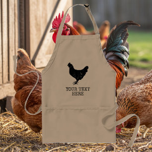 Vintage chicken silhouette logo custom poultry BBQ Standard Apron