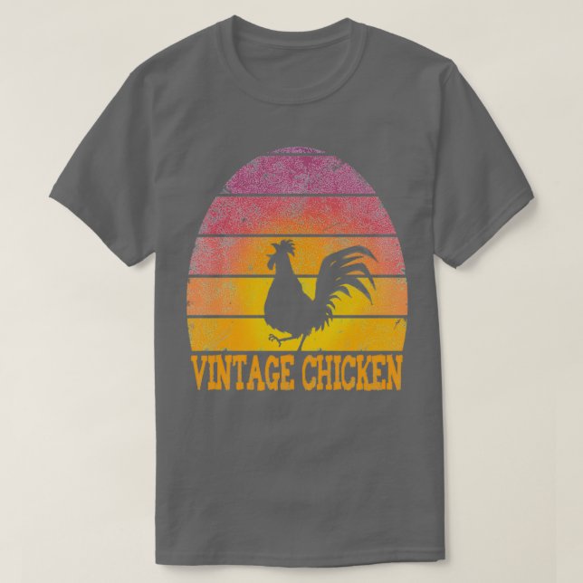 Vintage Chicken Sunset Design Triblend T-Shirt (Design Front)