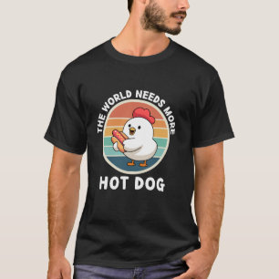 Vintage Chicken The World Needs More Hot Dog Retro T-Shirt
