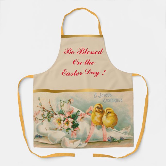 Vintage Chickens Easter Holiday Apron (Front)
