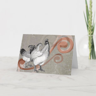 Vintage Chickens Greeting Card