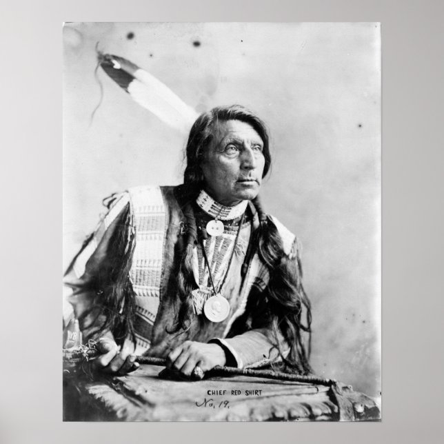 Vintage Chief Red Shirt Native American Photograph Poster (Front)