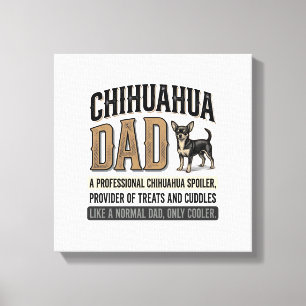 Vintage Chihuahua Dad Dog Lover Shirt Design_1 Canvas Print