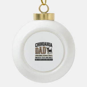 Vintage Chihuahua Dad Dog Lover Shirt Design_1 Ceramic Ball Christmas Ornament