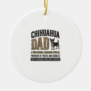 Vintage Chihuahua Dad Dog Lover Shirt Design_1 Ceramic Tree Decoration