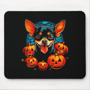 Vintage Chihuahua Dog Halloween Black Graphic Mouse Pad