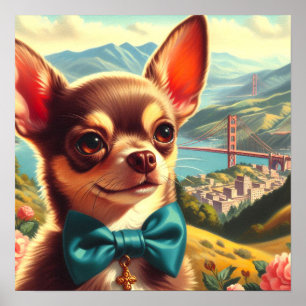 Vintage Chihuahua Painting Poster