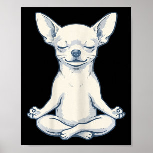 Vintage Chihuahua Yoga Design Lotus Dog Meditation Poster