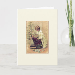 Vintage Child and Toys Christmas Greeting Card