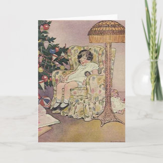 Vintage Child and Tree Christmas Card
