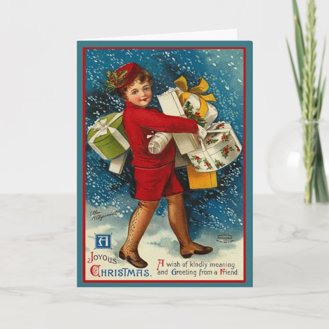 Vintage Child Christmas Card (Front)