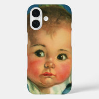 Vintage Child, Cute Baby Boy or Girl in Highchair