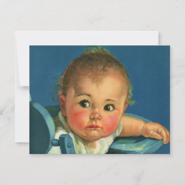 Vintage Child, Cute Baby in a Highchair Invitation (Front)