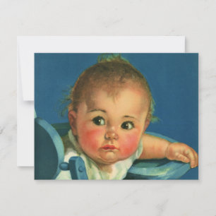 Vintage Child, Cute Baby in a Highchair Invitation