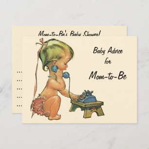 Vintage Child Cute Blonde Girl Talking on Toy Phon Advice Card