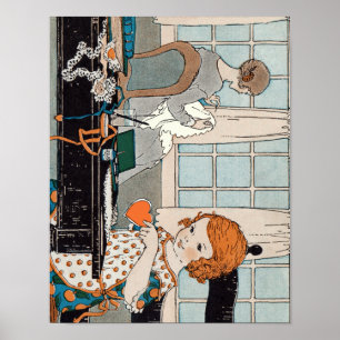 Vintage Child Girl Valentine for Mother Poster