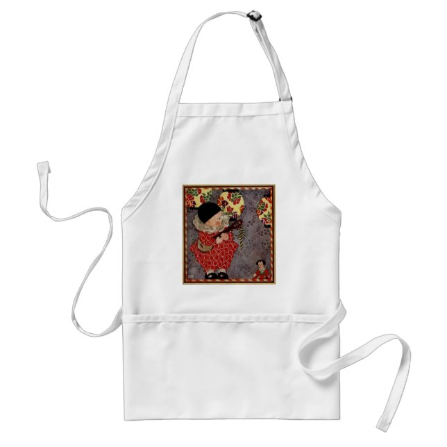 Vintage Child Harlequin, Musician Playing Banjo Standard Apron (Front)
