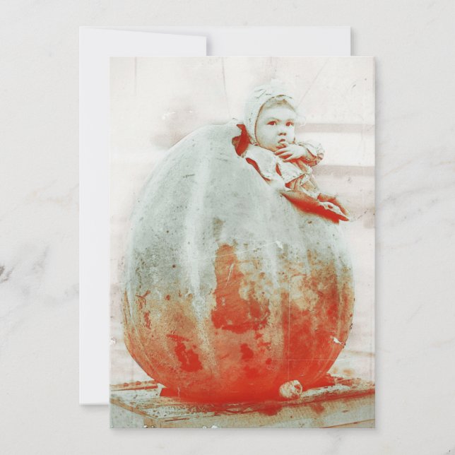 Vintage Child in a Giant Pumpkin Invitation (Front)