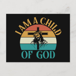 Vintage Child of God T-Shirt Design Vector Art Hoo Postcard