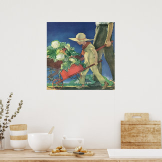 Vintage Child, Organic Gardening; Victory Garden Poster