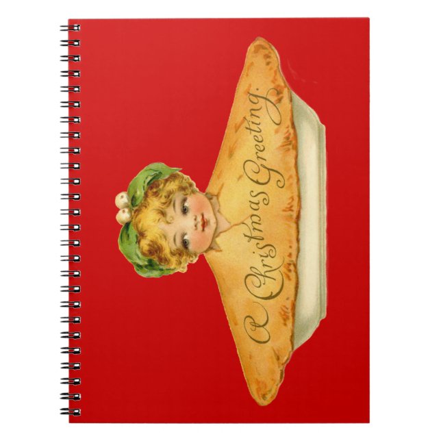 Vintage Child & Pie Spiral Notebook (Front)