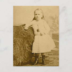 Vintage Child Portraits -Girl in Lace Up Boots Postcard