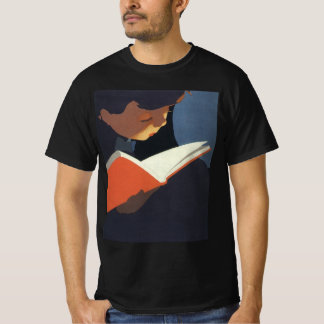 Vintage Child Reading a Book From the Library T-Shirt