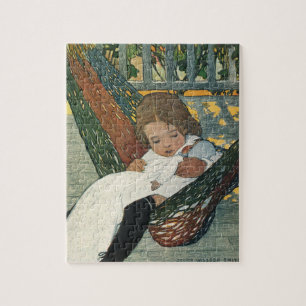 Vintage Child with a Doll by Jessie Willcox Smith Jigsaw Puzzle