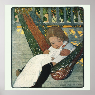 Vintage Child with a Doll by Jessie Willcox Smith Poster