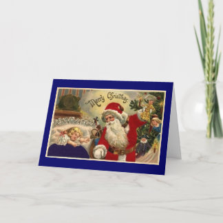 Vintage Child with Santa Christmas Card
