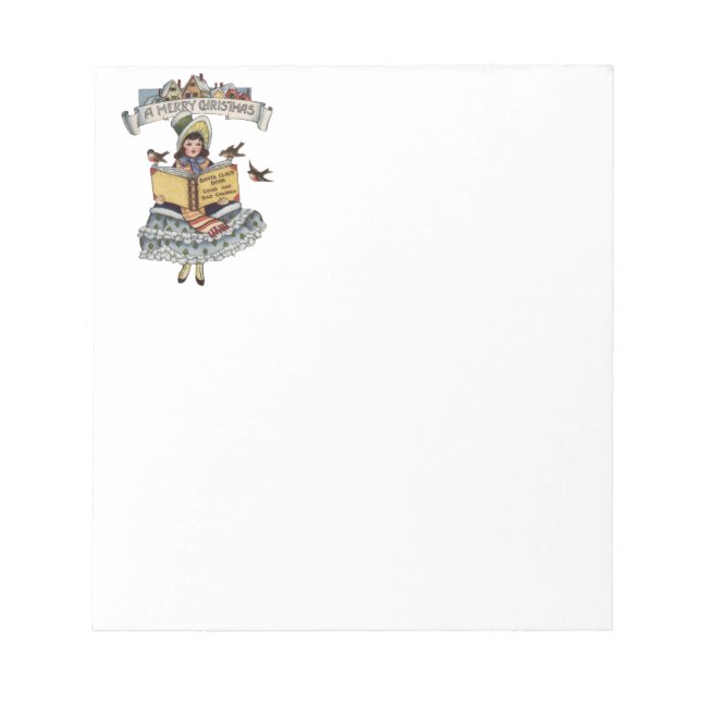 Vintage Child with Santa Claus Book Notepad (Front)