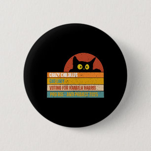 Vintage Childless Cat Ladies For Kamala Harris Pre 6 Cm Round Badge